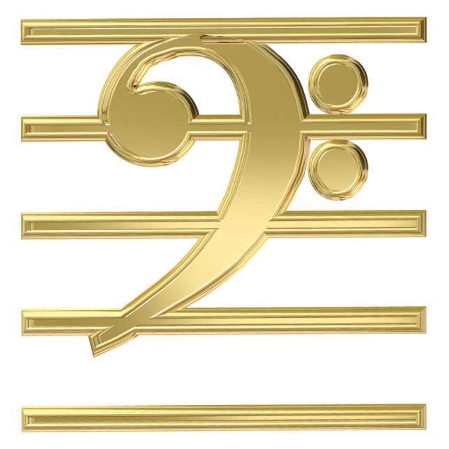 Golden bass clef fotobeeldje ornament (Voorkant)