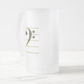 Golden Bass Clef Music Note Matglas Bierpul (Voorkant links)