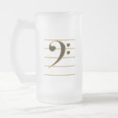 Golden Bass Clef Music Note Matglas Bierpul (Links)