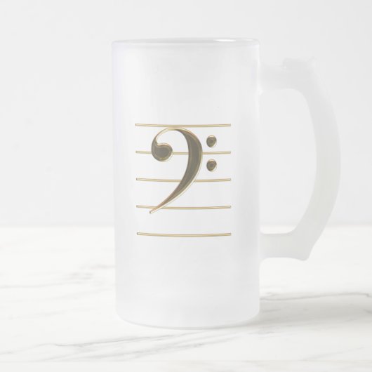 Golden Bass Clef Music Note Matglas Bierpul (Rechts)