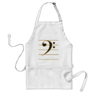 Golden Bass Clef Music Note Standaard Schort