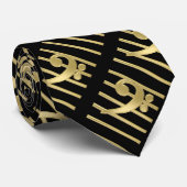 Golden bass clef stropdas (Opgerold)