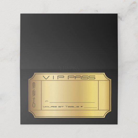 GOLDEN Bat Mitswa Zittafel Escort Kaart Plaatskaartje (Buitenkant ongevouwen)