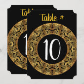 GOLDEN Bat Mitzvah Table Number Kaart (Voorkant / Achterkant)