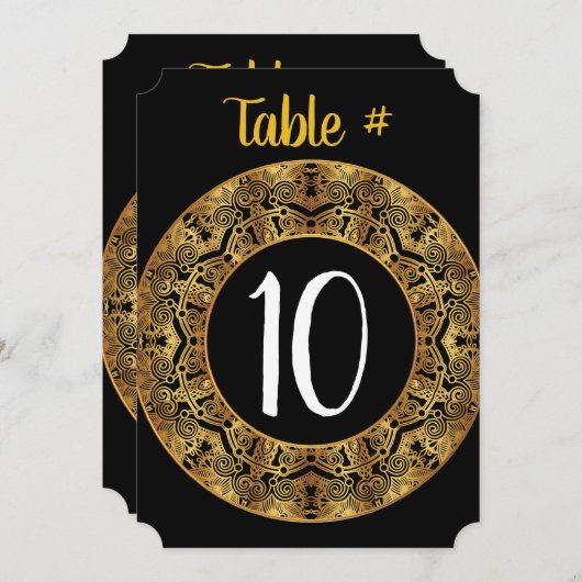 GOLDEN Bat Mitzvah Table Number Kaart (Voorkant / Achterkant)