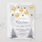 Golden Baubles kerstfeestdag Kaart (Voorkant)