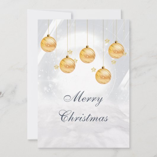 Golden Baubles kerstfeestdag Kaart (Achterkant)
