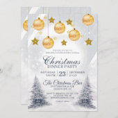 Golden Baubles kerstfeestdag Kaart (Voorkant / Achterkant)