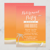 Golden Beach Elegant Retirement Party Kaart (Voorkant / Achterkant)