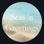 Golden Beach Tropical Merry Christmas Sticker<br><div class="desc">Golden Beach Tropical Merry Christmas Sticker</div>