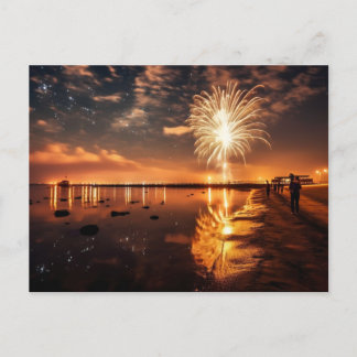 Golden Beach Vuurwerk Briefkaart