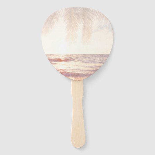 Golden Beach Waterverf Bruiloft Handwaaier (Achterkant)