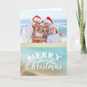 Golden Beaches Tropische Foto Kerst Kaart
