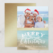 Golden Beaches Tropische Foto Kerst Kaart (Voorkant / Achterkant)