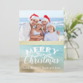 Golden Beaches Tropische Foto Kerst Kaart (Staand voorkant)