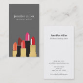 Golden Beauty en Lipstick Collage op grijs Visitekaartje (Voorkant / Achterkant)