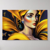 Golden Beauty en Mode Model 1 - AI Art Poster (Voorkant)