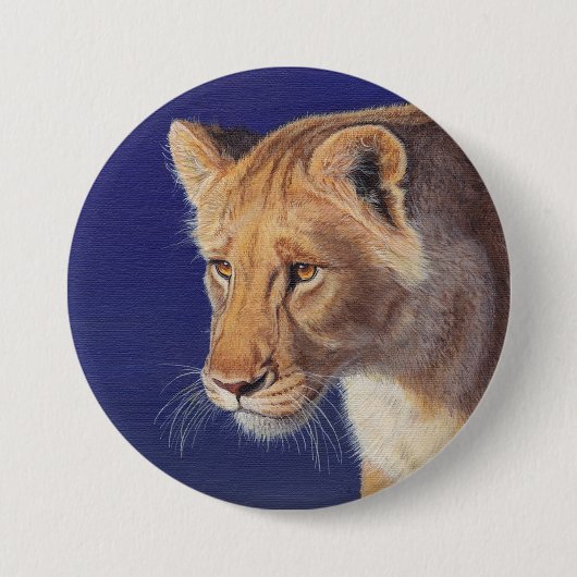 Golden Beauty Lioness-knop Ronde Button 7,6 Cm (Voorkant)
