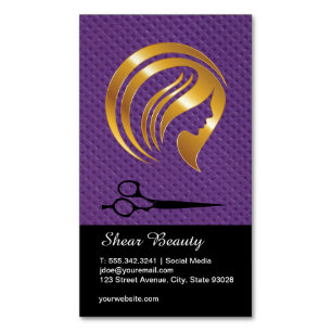 Golden Beauty Logo Salonschaar Magnetisch Visitekaartje