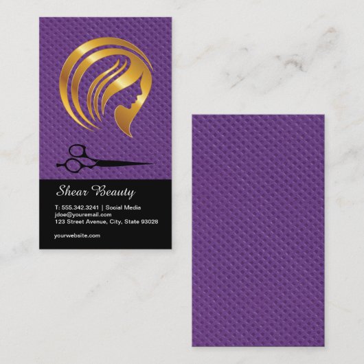 Golden Beauty Logo | Salonschaar Visitekaartje (Voorkant / Achterkant)