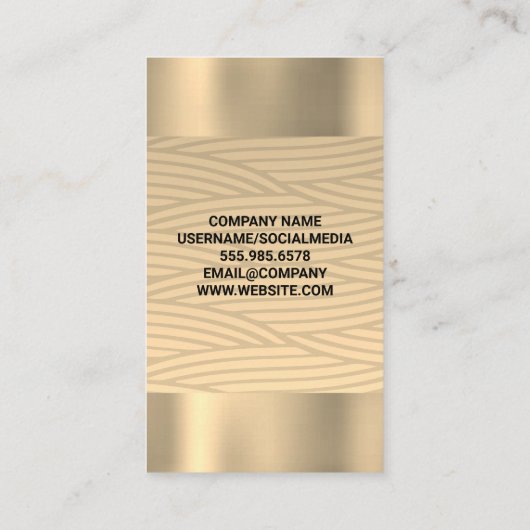 Golden Beauty Logo | Weave Pattern Visitekaartje (Achterkant)
