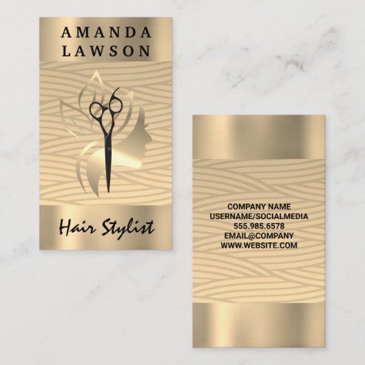 Golden Beauty Logo | Weave Pattern Visitekaartje (Voorkant / Achterkant)