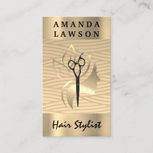 Golden Beauty Logo | Weave Pattern Visitekaartje (Voorkant)