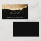 Golden Beauty Sparkly Diamond Glitter Black Visitekaartje (Voorkant / Achterkant)