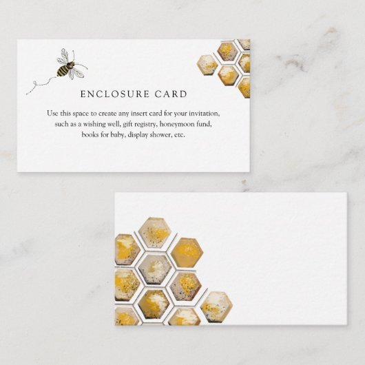 Golden Bee and Eucalyptus Enclosure Card Informatiekaartje (Voorkant / Achterkant)