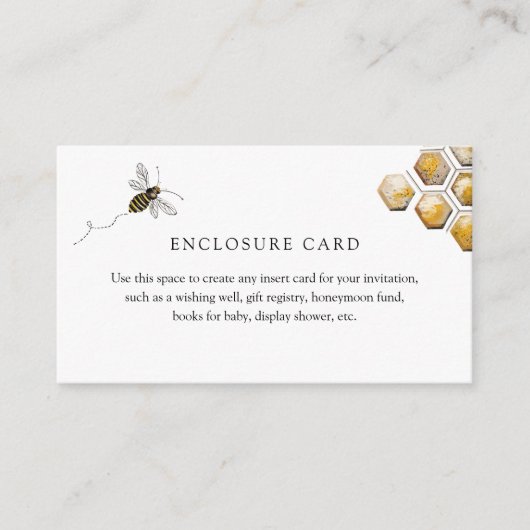 Golden Bee and Eucalyptus Enclosure Card Informatiekaartje (Voorkant)
