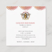 Golden Bee Appiary of Boerderij Honey producten Vierkante Visitekaartje (Achterkant)