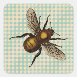 Golden Bee Art Vierkante Sticker