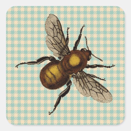 Golden Bee Art Vierkante Sticker (Voorkant)