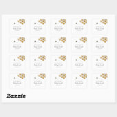 Golden Bee Baby shower Bookplate Vierkante Sticker (Vel)