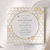 Golden Bee Baby shower Kaart