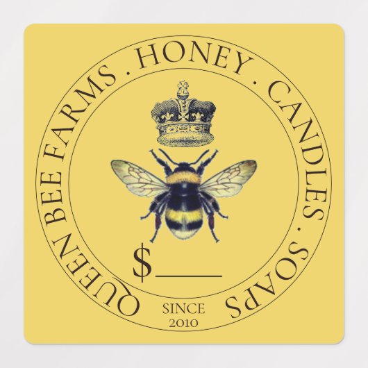 Golden Bee en Crown Bee Prijs Productlabels Labels (Design 1)