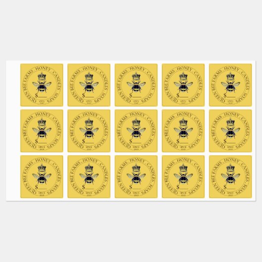 Golden Bee en Crown Bee Prijs Productlabels Labels (Vel)