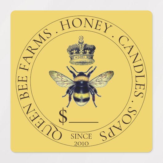 Golden Bee en Crown Bee Prijs Productlabels Labels (Design 2)