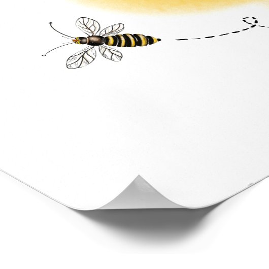 Golden Bee & Eucalyptus Gender onthullen Stemming Poster (Hoek)