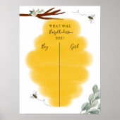 Golden Bee & Eucalyptus Gender onthullen Stemming Poster (Voorkant)