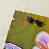 Golden Bee Flower Magic Light Design Strandlaken (In situ)