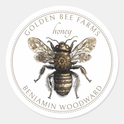 Golden Bee Honey Farms Sticker (Voorkant)