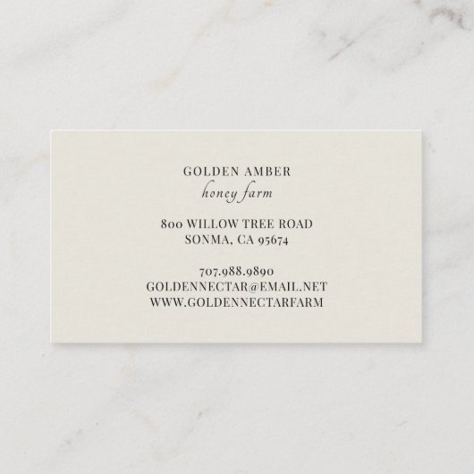  Golden Bee Logo Honingraat Imker Visitekaartje (Achterkant)