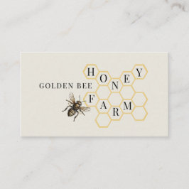  Golden Bee Logo Honingraat Imker Visitekaartje