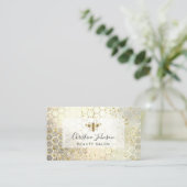 golden bee logo op FAUX glitter waterverf Visitekaartje (Staand voorkant)