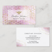 Golden Bee logo paarse honingraat Visitekaartje (Voorkant / Achterkant)