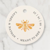 Golden Bee "Meant to Bee" bruiloft Bedankjes Labels (Voorkant)