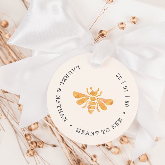 Golden Bee "Meant to Bee" bruiloft Bedankjes Labels