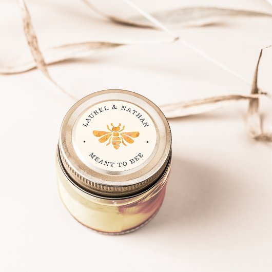 Golden Bee "Meant to Bee" Trouwgunst Ronde Sticker