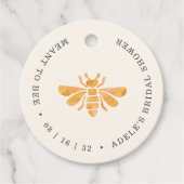 Golden Bee "Meant to Bee" Vrijgezellenfeest Bedankjes Labels (Voorkant)